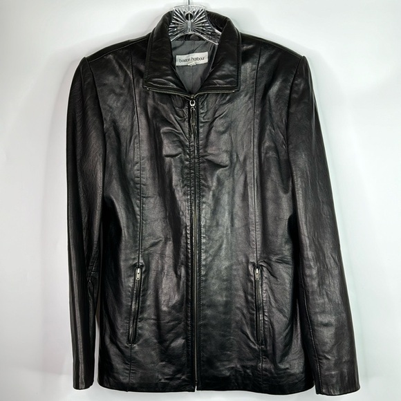 Boston Harbor Black Soft Leather Jacket Size Small - Picture 1 of 11